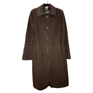 Fleurette Vintage Chocolate Brown Loro Piana Wool Overcoat - 6 FLAWED